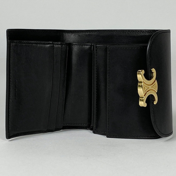 Celine Triomphe Flap Wallet Black Leather - Picture 7 of 7